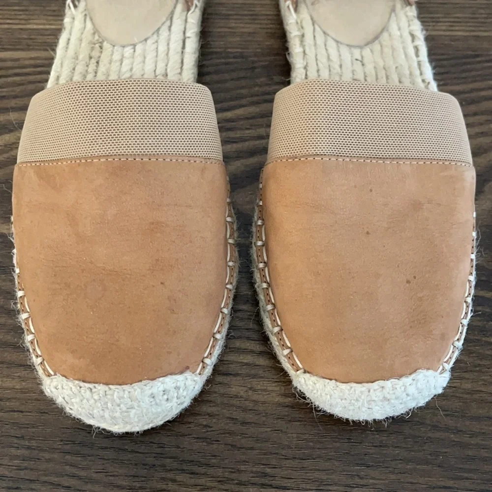 Eileen Fisher Lady Nubuck Tan D’Orsay Espadrille Flats